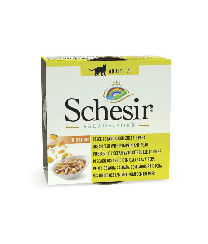 Schesir Salad Cat Wet Food Ocean Fish with Pumpkin and Pear- (Min Order 85g- 14pcs)[Weight - 85g]