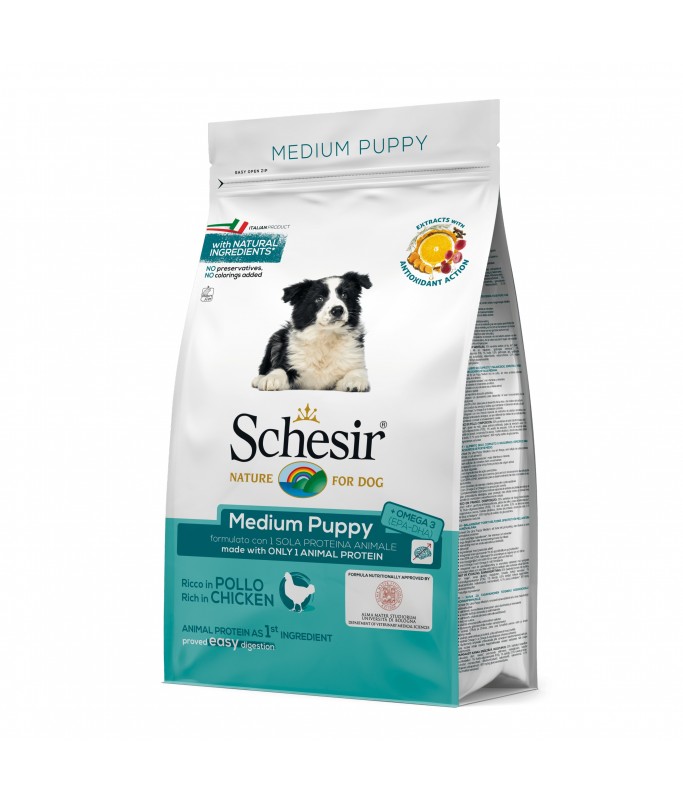 Schesir Medium Puppy with Chicken[Weight - 12kg]