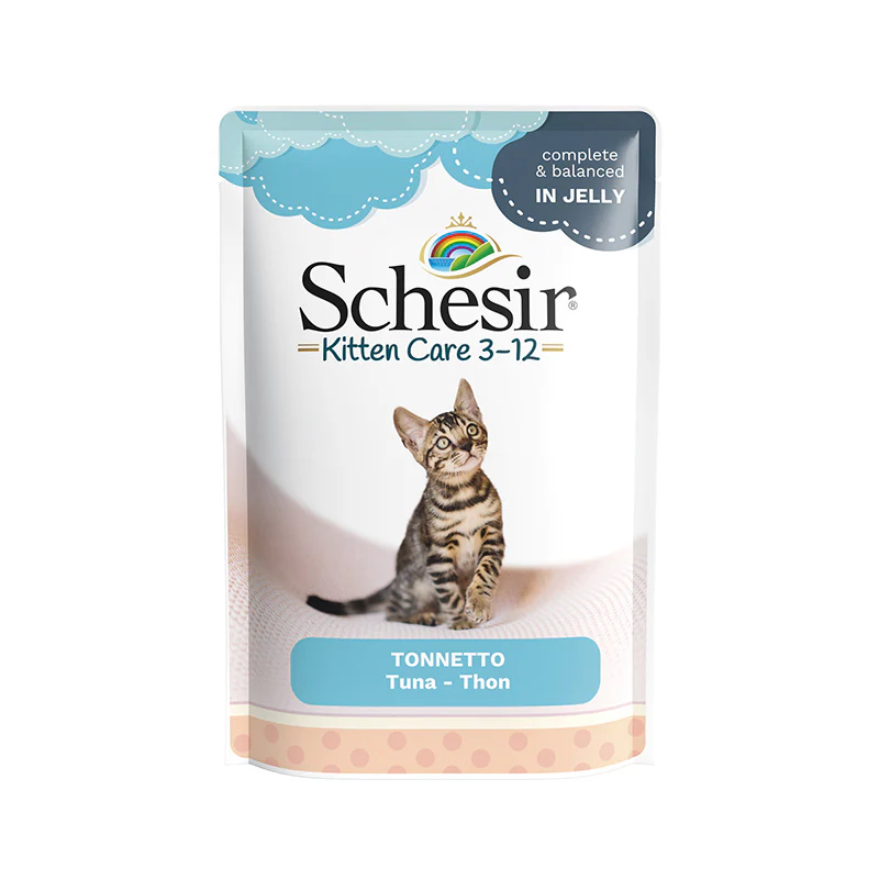 Schesir Kitten Care- Pouch In Jelly  3-12 Tuna Wet Food 85g (Min Order - 20pcs)[Weight - 85g]