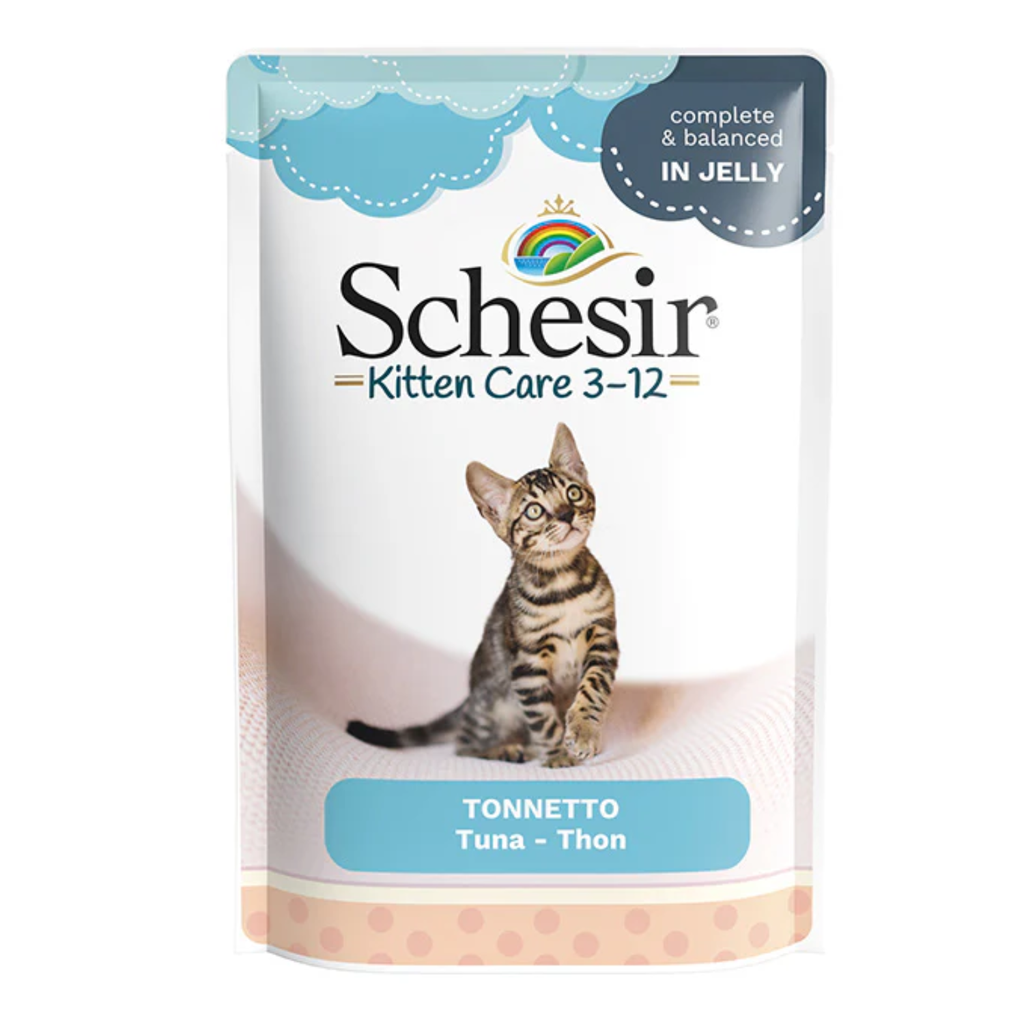 Schesir Kitten Care- Pouch In Jelly  3-12 Tuna Wet Food 85g (Min Order - 20pcs)[Weight - 85g]