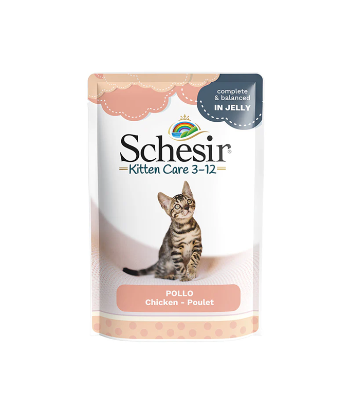 Schesir Kitten Care 3-12 in Jelly Chicken Pouch 85g (Min Order - 20pcs)[Weight - 85g]