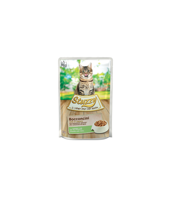 Stuzzy Cat Chunks with Veal 85g Pouch (Min Order 85g – 24pcs)[Weight - 85g]