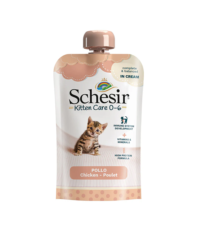 Schesir Kitten Pouch Cream 0-6 Chicken Wet Food 150g (Min Order - 5pcs)[Weight - 150g]