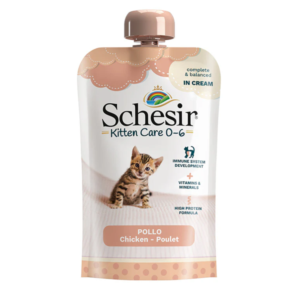 Schesir Kitten Pouch Cream 0-6 Chicken Wet Food 150g (Min Order - 5pcs)[Weight - 150g]