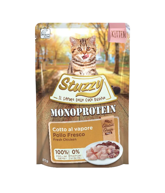 Stuzzy Cat Pouch Grain Free Monoprotein Chicken for Kittens (Min Order 85g- 16pcs)[Weight - 85g]