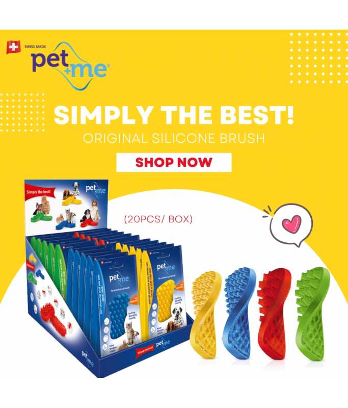 Pet+Me Silicone Brush-Display Box Assorted (20pcs/ Box)