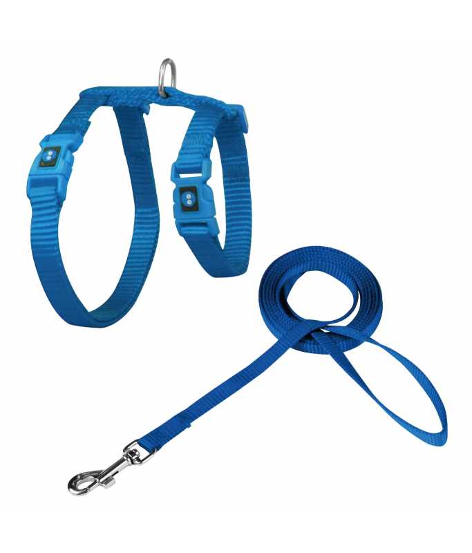 DOCO® Signature Cat Harness + Leash (DCAT201+1072)[Color - Blue, Size - XS]