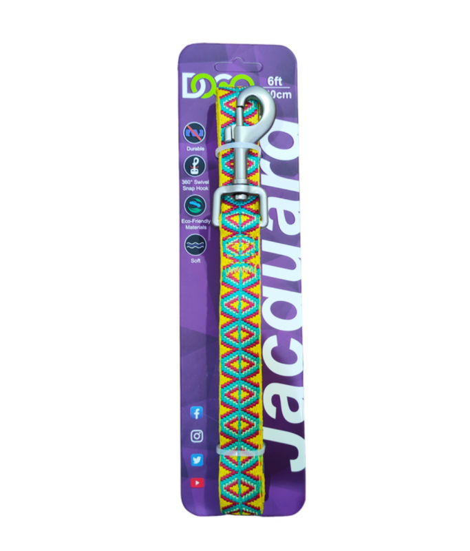 DOCO® Stitched- Weaved Dog Leash 6ft (DCJ1072)[Size - M/L, Color - D16]