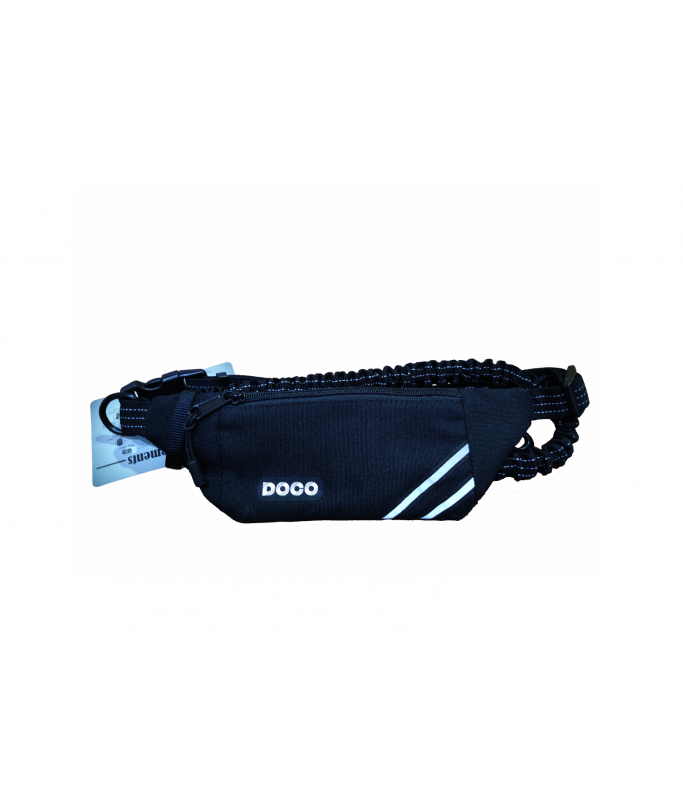 DOCO® Lite Reflective Jogging Belt W/Reflective Bungee Leash (DCJB019)[Color - Black]
