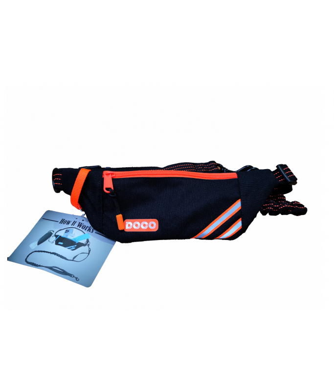 DOCO® Lite Reflective Jogging Belt W/Reflective Bungee Leash (DCJB019)[Color - Safety Orange]