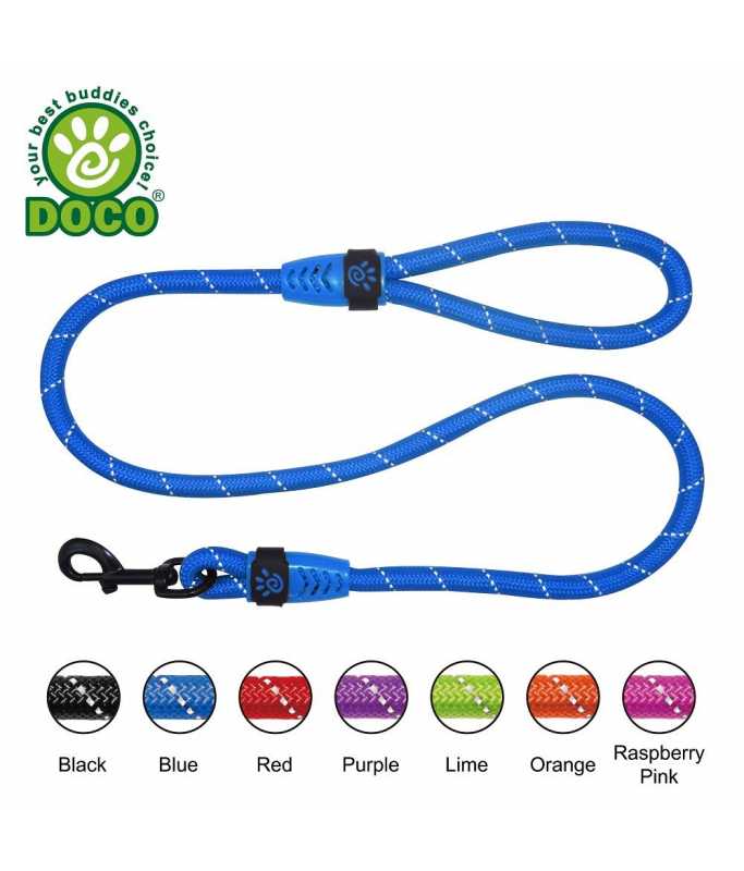 Doco Reflective Rope Leash (DCROPE2060)[Color - Blue, Size - S]