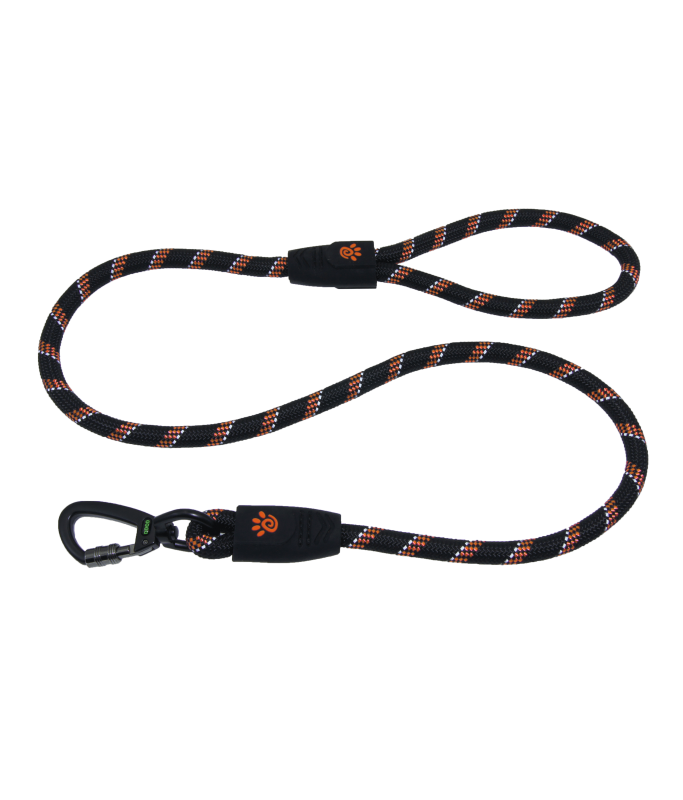 Doco 5ft Reflective Rope Leash With Click & Lock Snap (DCROPE5060)[Size - L, Color - Safety Orange]