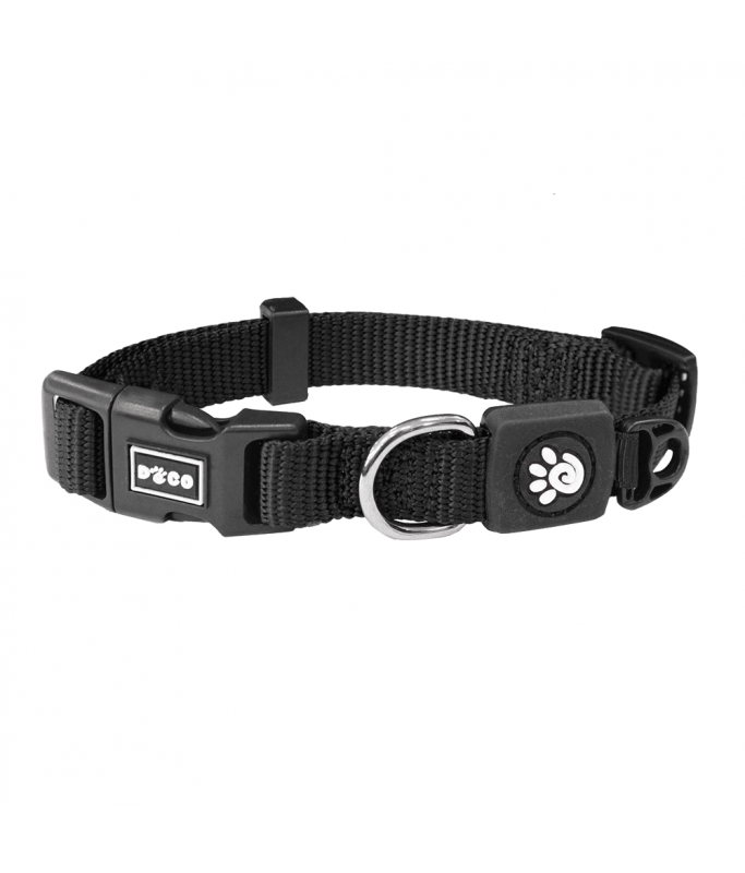 DOCO Signature Nylon Collar (DCSN002)[Color - Black, Size - L]