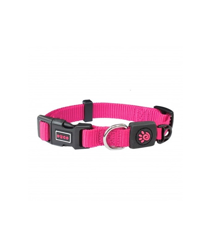 DOCO Signature Nylon Collar - 2.0 x 34-51cm[Color - Pink, Size - M]