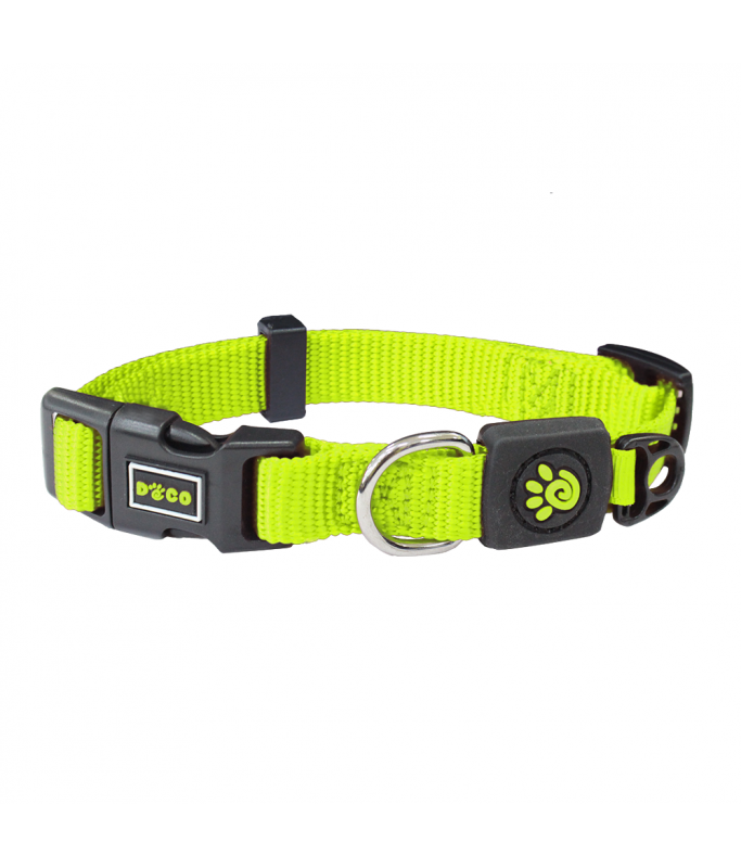 DOCO Signature Nylon Collar - 2.0 x 34-51cm[Size - M, Color - Lemon]