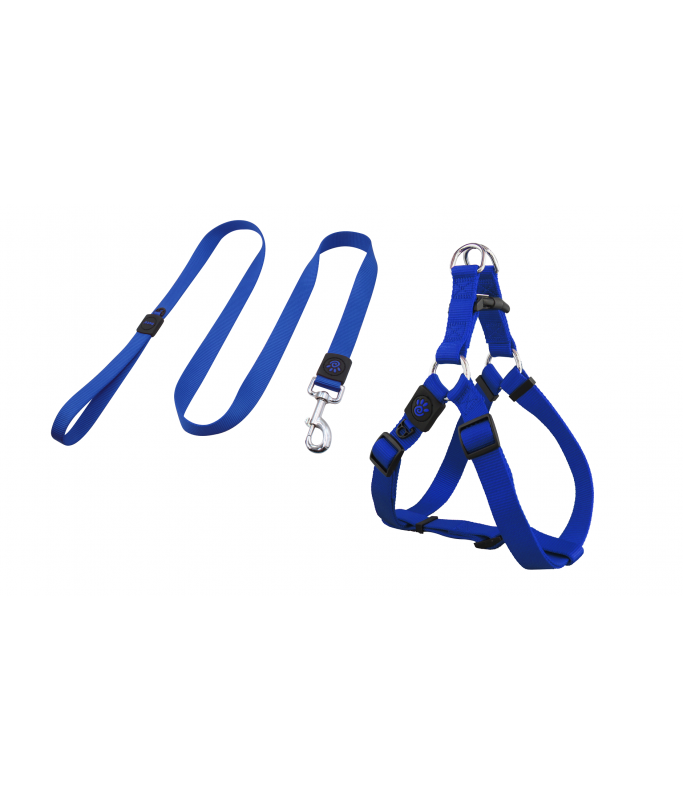 DOCO® Signature Step-In Harness+Nylon Leash - 4ft (DCSN202+1048)[Size - M, Color - Navy Blue]
