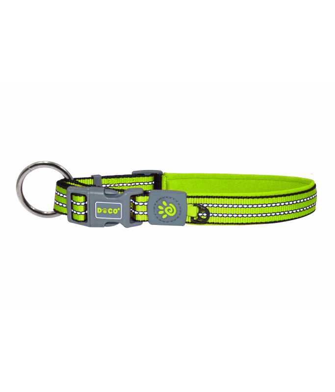 DOCO VARIO O - Ring Collar with Reflective Stitching[Size - S, Color - Lemon]