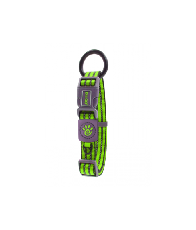 DOCO VARIO O - Ring Collar with Reflective Stitching[Color - Green, Size - XL]