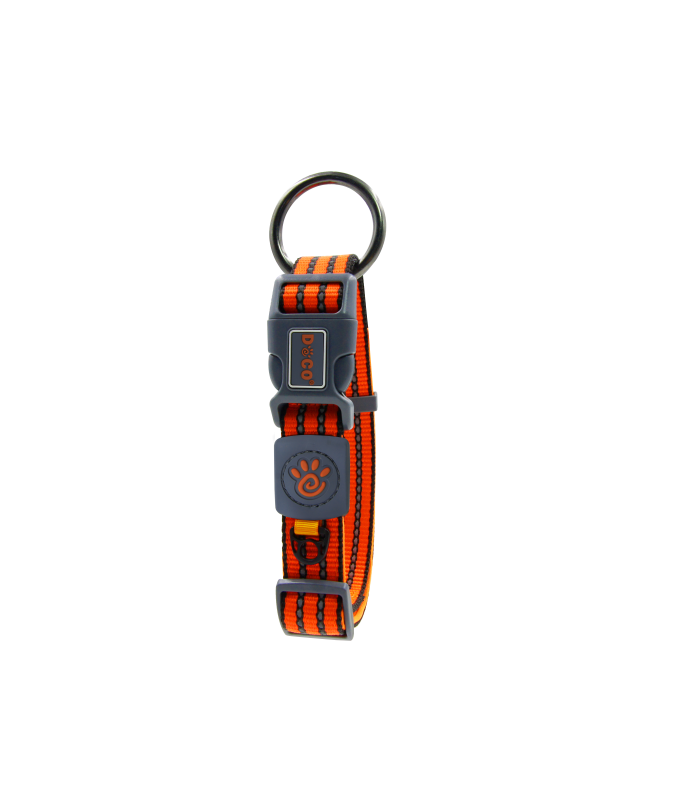 DOCO VARIO O - Ring Collar with Reflective Stitching[Color - Orange, Size - XL]