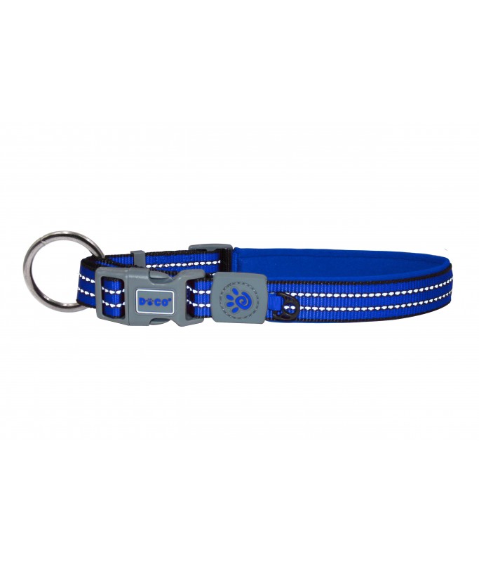 DOCO VARIO O - Ring Collar with Reflective Stitching[Color - Blue, Size - XL]