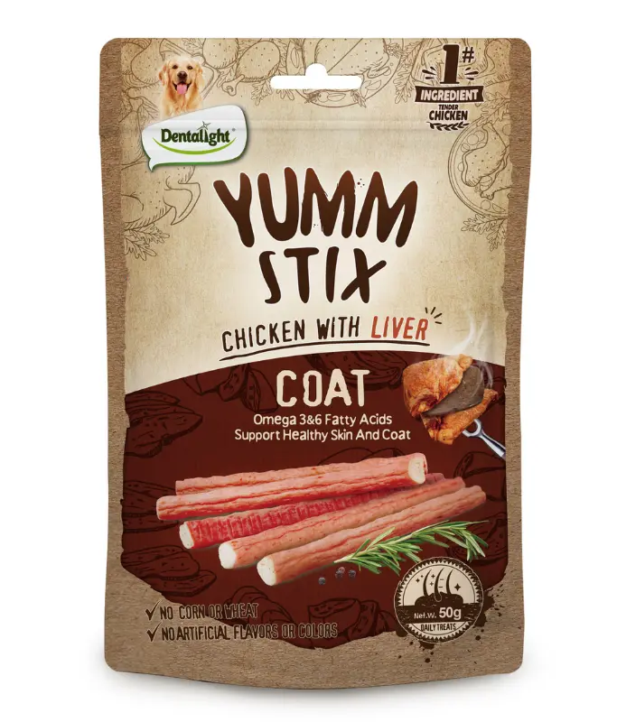 Dentalight Yumm Stix Dog Treat 50g - Chicken With Liver