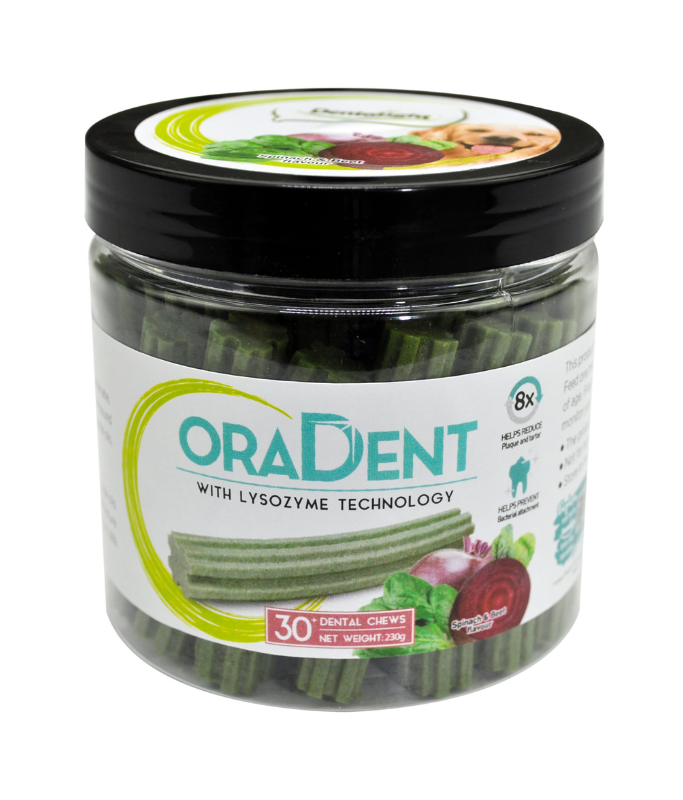 Dentalight Oradent Dental Chew Treats For Dog 230g - Spinach & Beef Flavour