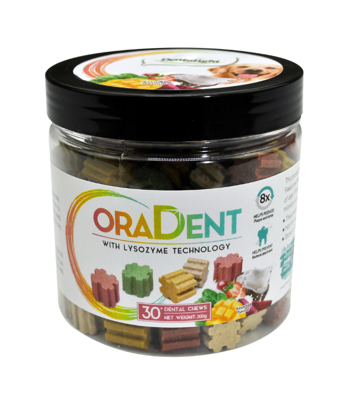 Dentalight Oradent Dental Chew Treats For Dog 200g - Trainers Mix Flavour