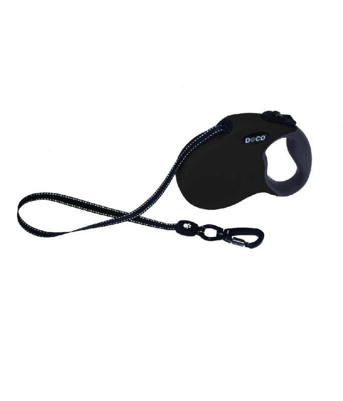 Doco All Day Adventure Retractable Leash[Color - Black, Size - S]
