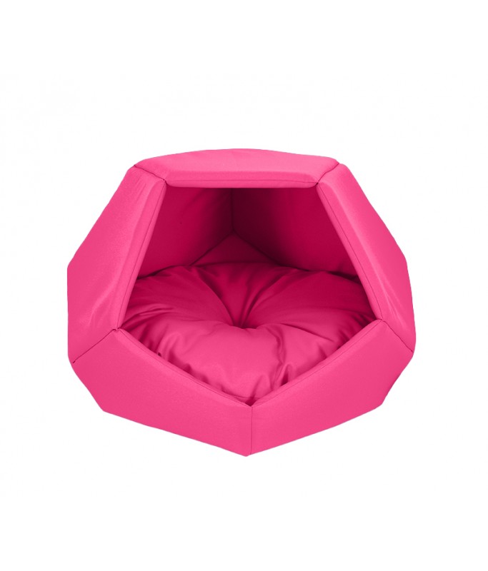 Empets Cubby House With Cushion Basic (60x60x44cm)[Color - Pink, Dimension - 60x60x44cm]