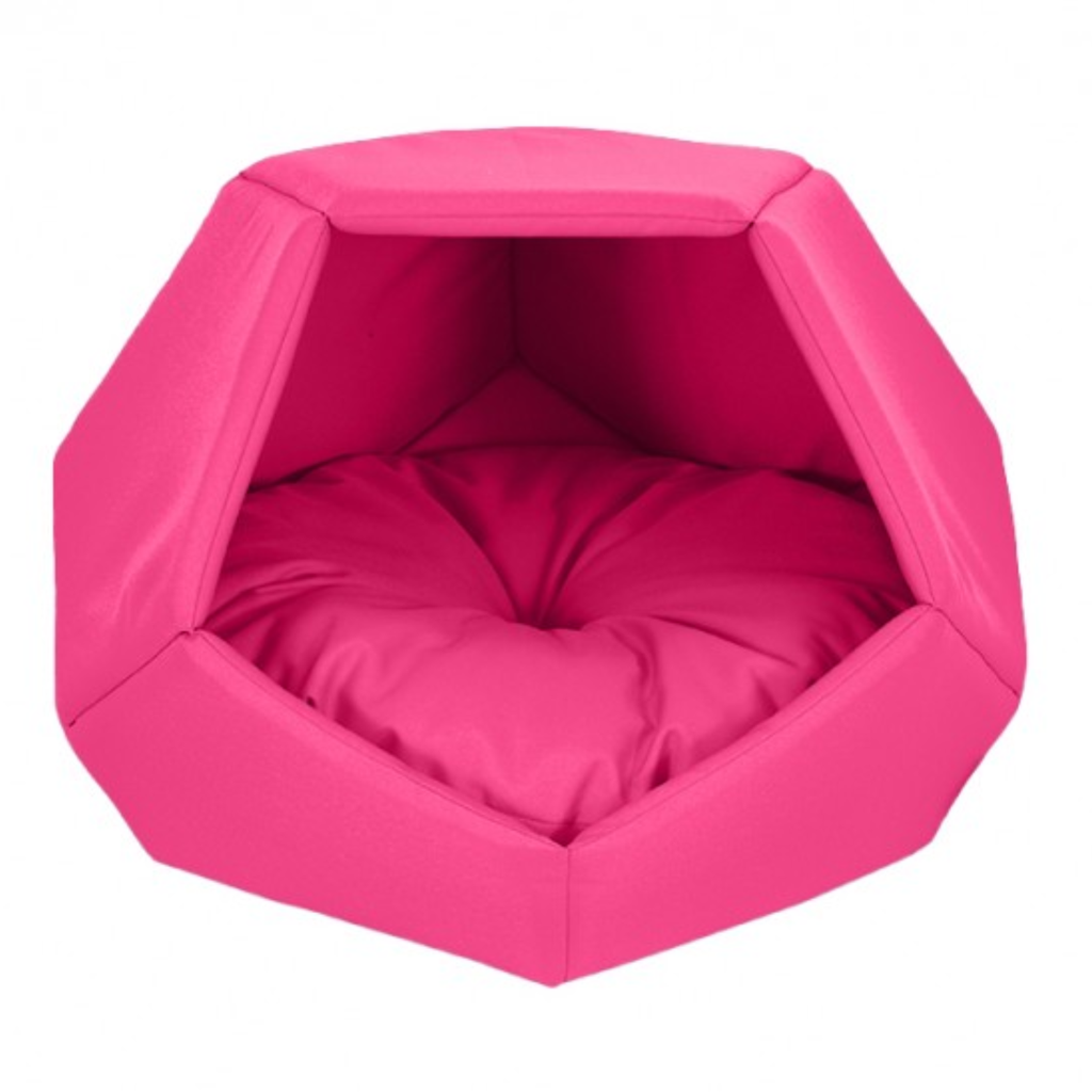 Empets Cubby House With Cushion Basic (60x60x44cm)[Color - Pink, Dimension - 60x60x44cm]