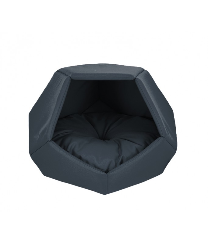 Empets Cubby House With Cushion Basic (60x60x44cm)[Color - Black, Dimension - 60x60x44cm]