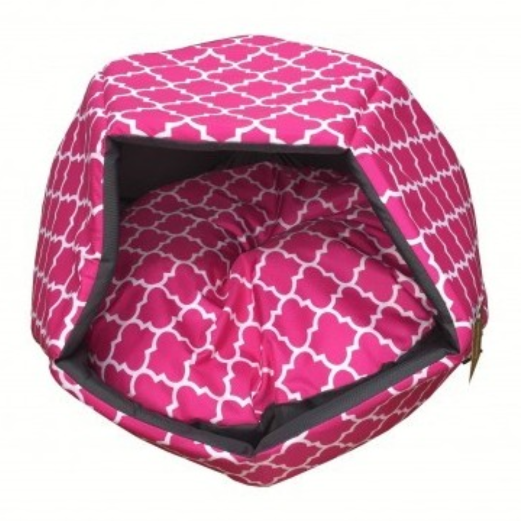 Empets Cubby House With Cushion  Modern (60x60x44cm)[Dimension - 60x60x44cm, Texture - Printed Pink]