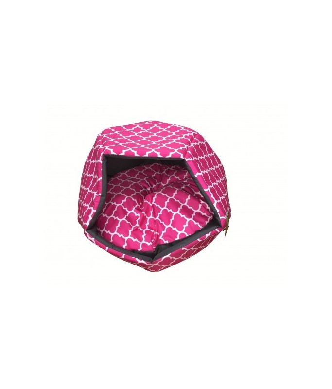 Empets Cubby House With Cushion  Modern (60x60x44cm)[Dimension - 60x60x44cm, Texture - Printed Pink]