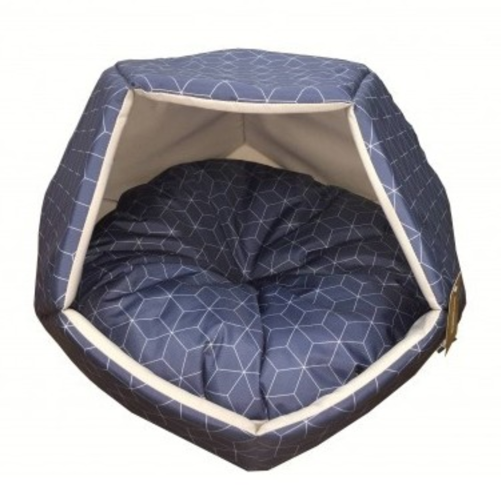 Empets Cubby House With Cushion  Modern (60x60x44cm)[Dimension - 60x60x44cm, Texture - Printed Blue]