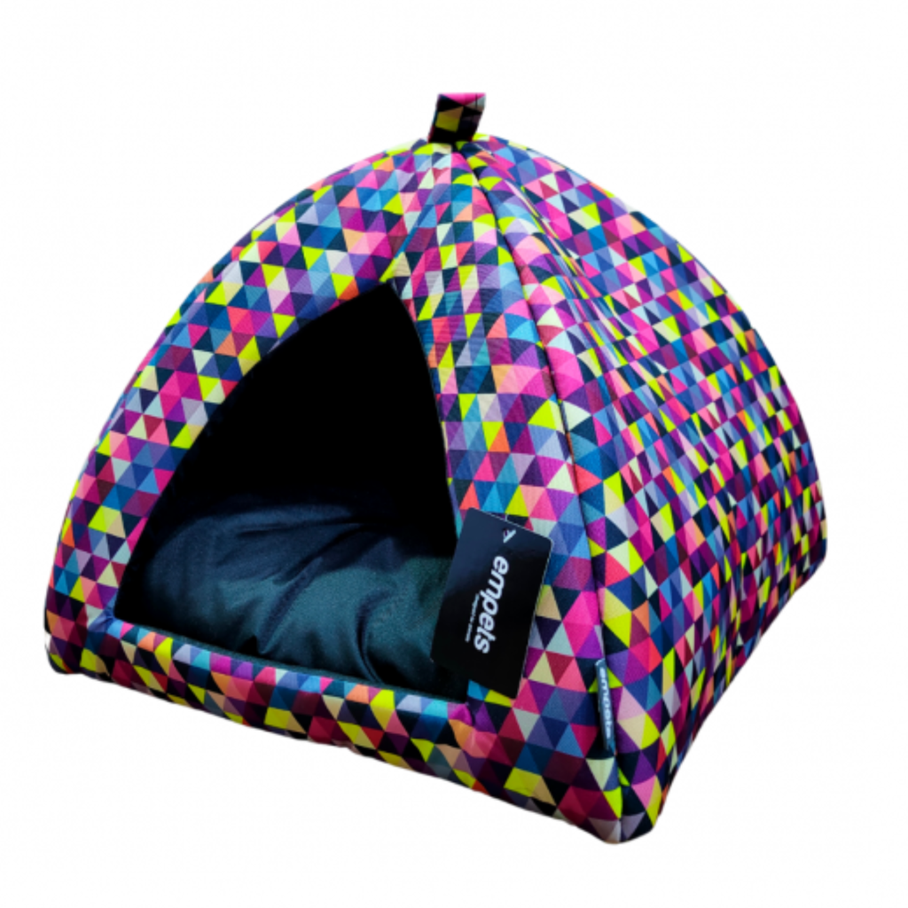 Empets Igloo House With Cushion Modern[Dimension - 43x43x35cm, Texture - Printed Black]