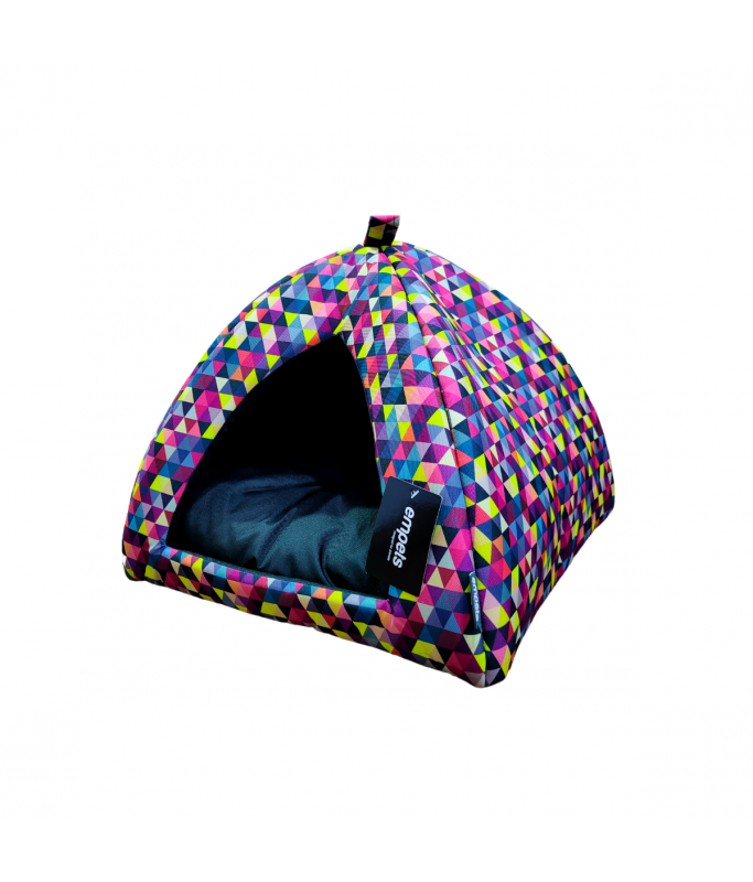 Empets Igloo House With Cushion Modern[Dimension - 43x43x35cm, Texture - Printed Black]