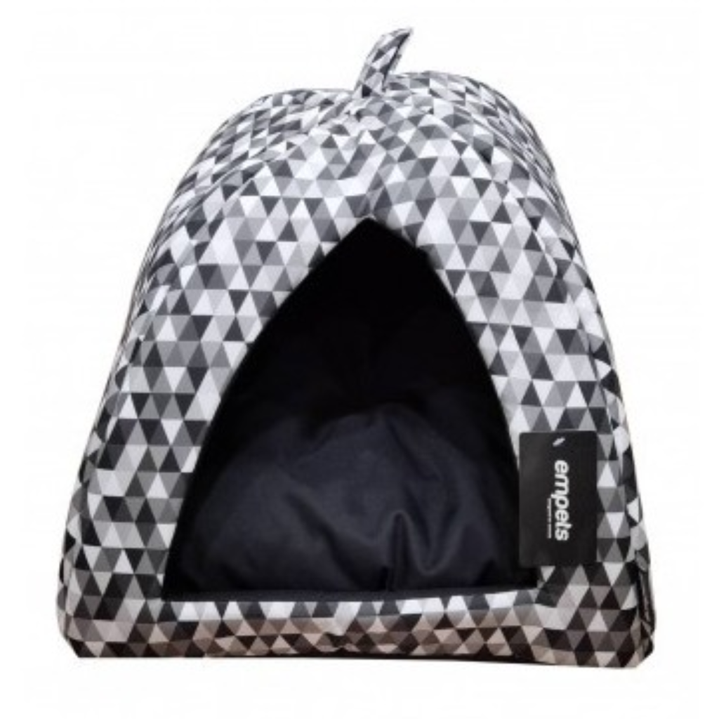 Empets Igloo House With Cushion Modern[Dimension - 43X43X35cm, Texture - Printed Black & White]