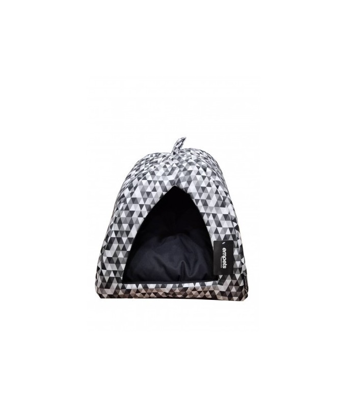 Empets Igloo House With Cushion Modern[Dimension - 43X43X35cm, Texture - Printed Black & White]