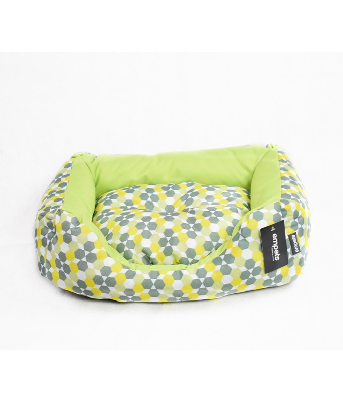 Empets Couch Bed Modern[Dimension - 55x42x16cm, Texture - Printed Green & Lemon]