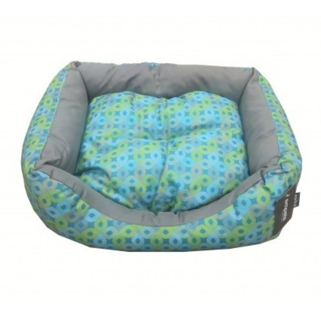 Empets Couch Bed Modern[Dimension - 65x50x18cm, Texture - Printed Green & Light Blue]