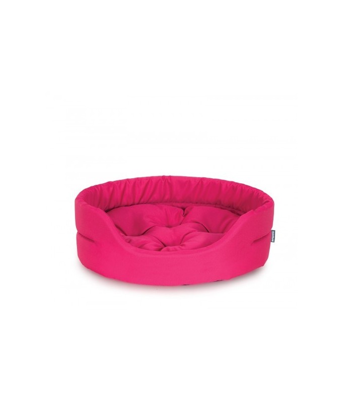 Empets Oval Bed With Cushion  Basic[Color - Pink, Dimension - 60x51x17cm]