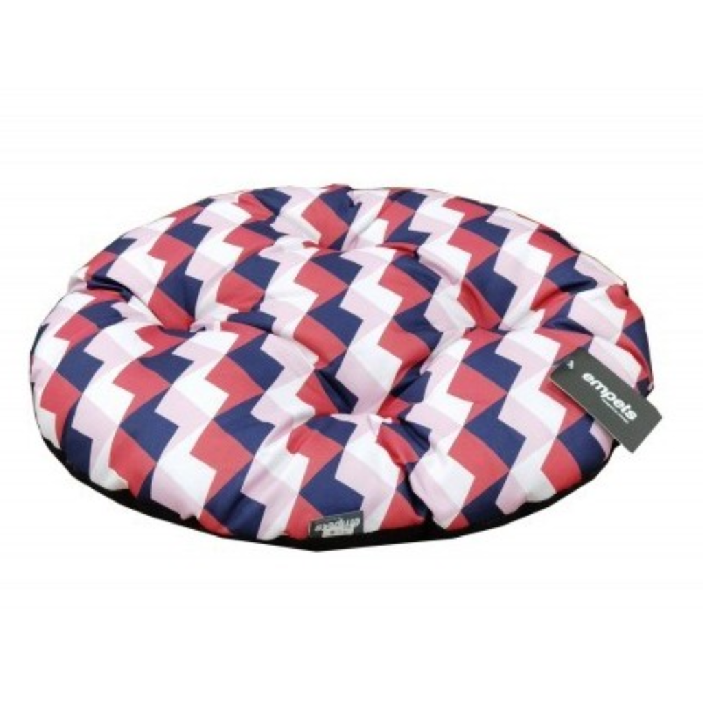 Empets Oval Cushion Modern[Dimension - 78x66cm, Texture - Printed Red & Blue]