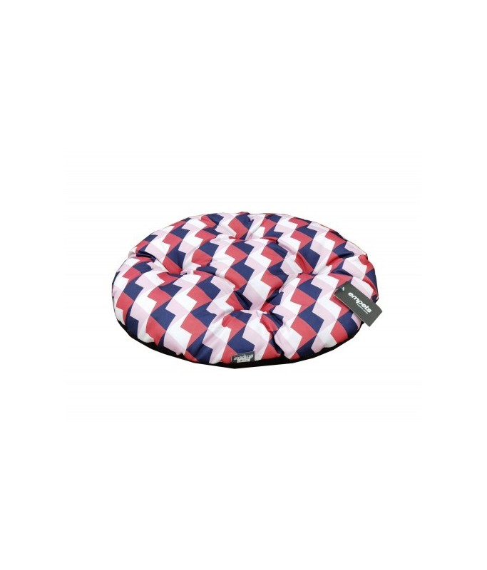 Empets Oval Cushion Modern[Dimension - 78x66cm, Texture - Printed Red & Blue]