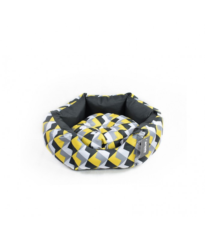 Empets Venus Bed Modern[Dimension - 45x45x19cm, Texture - Printed Black & Yellow]