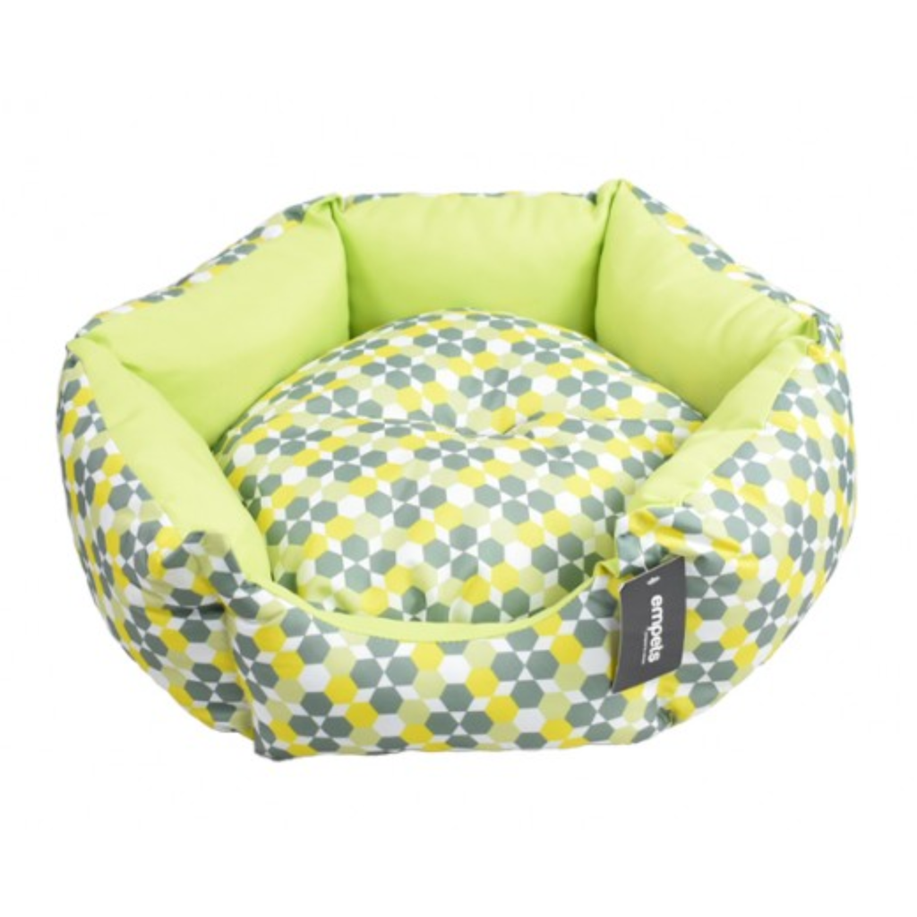 Empets Venus Bed Modern[Dimension - 55x55x20cm, Texture - Printed Green & Lemon]
