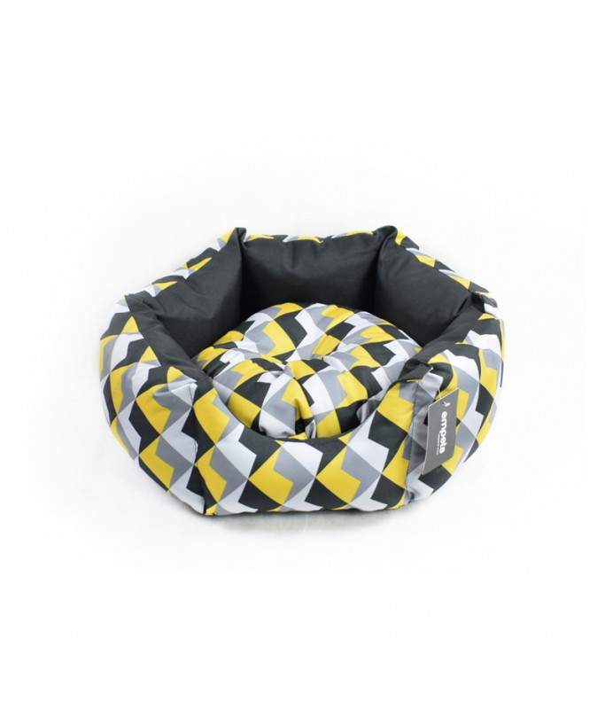 Empets Venus Bed Modern[Dimension - 55x55x20cm, Texture - Printed Black & Yellow]