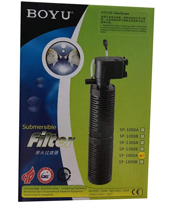 Boyu Submersible Filter[SP Series][Flow - 400L/h, Model - SP1300-A]