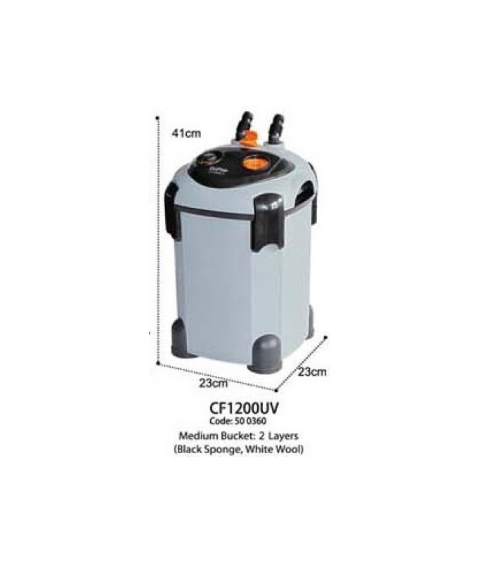 KW Zone Dophin Canister Filter With UV[Max Output - 1200L/H, Model - FDCF1200]