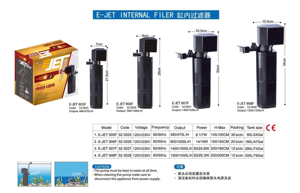 KW Zone Jet Internal Filter[Max Output - 480L/H]