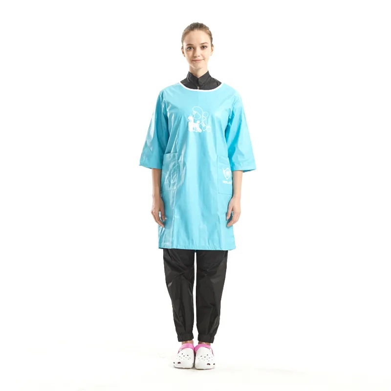 Shernbao Professional Grooming Apparel With Super Waterproof -GA-21 [Color - Blue, Sizes - XL]